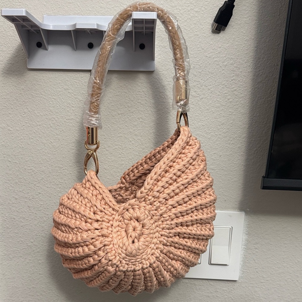 Crochet Elegant rose Woven Handbag